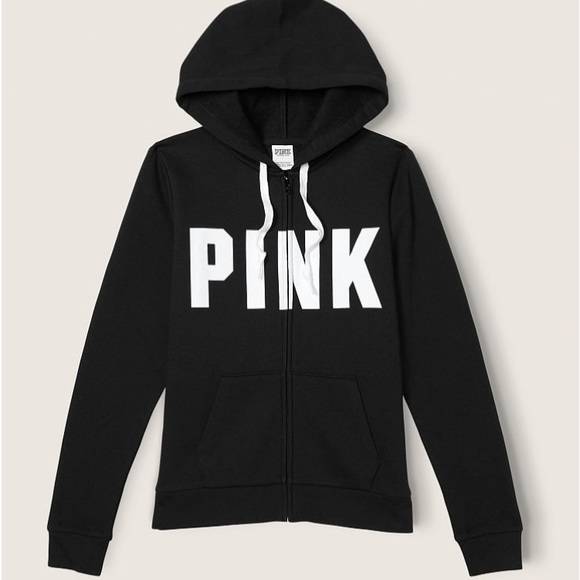 Black like new pink zip hoodie. Condition is fantastic - Picture 2 of 5